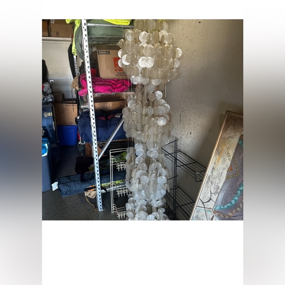 Vintage 4 Tier Capiz Shell Chandelier